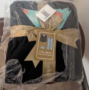 PJ Couture Fox Plush Fleece Pajamas and Blanket NWT